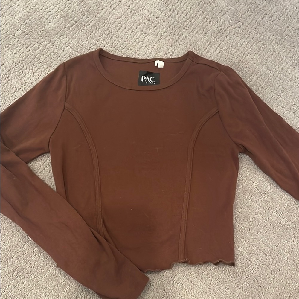 Women's Brown Long Sleeve Top